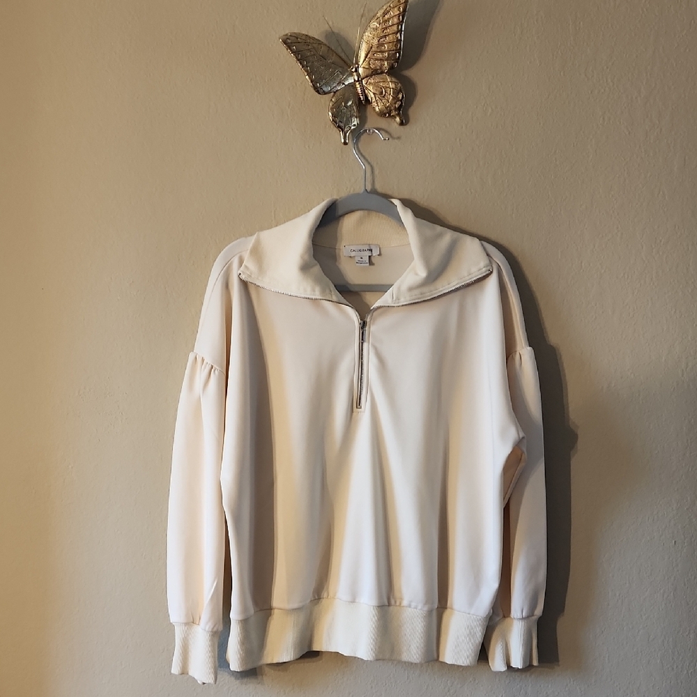 Women's Cream Quarter-Zip Pullover